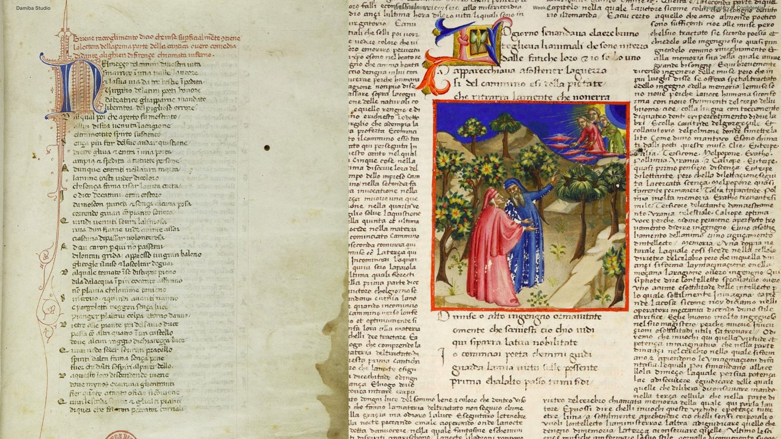 Illuminated manuscript spread