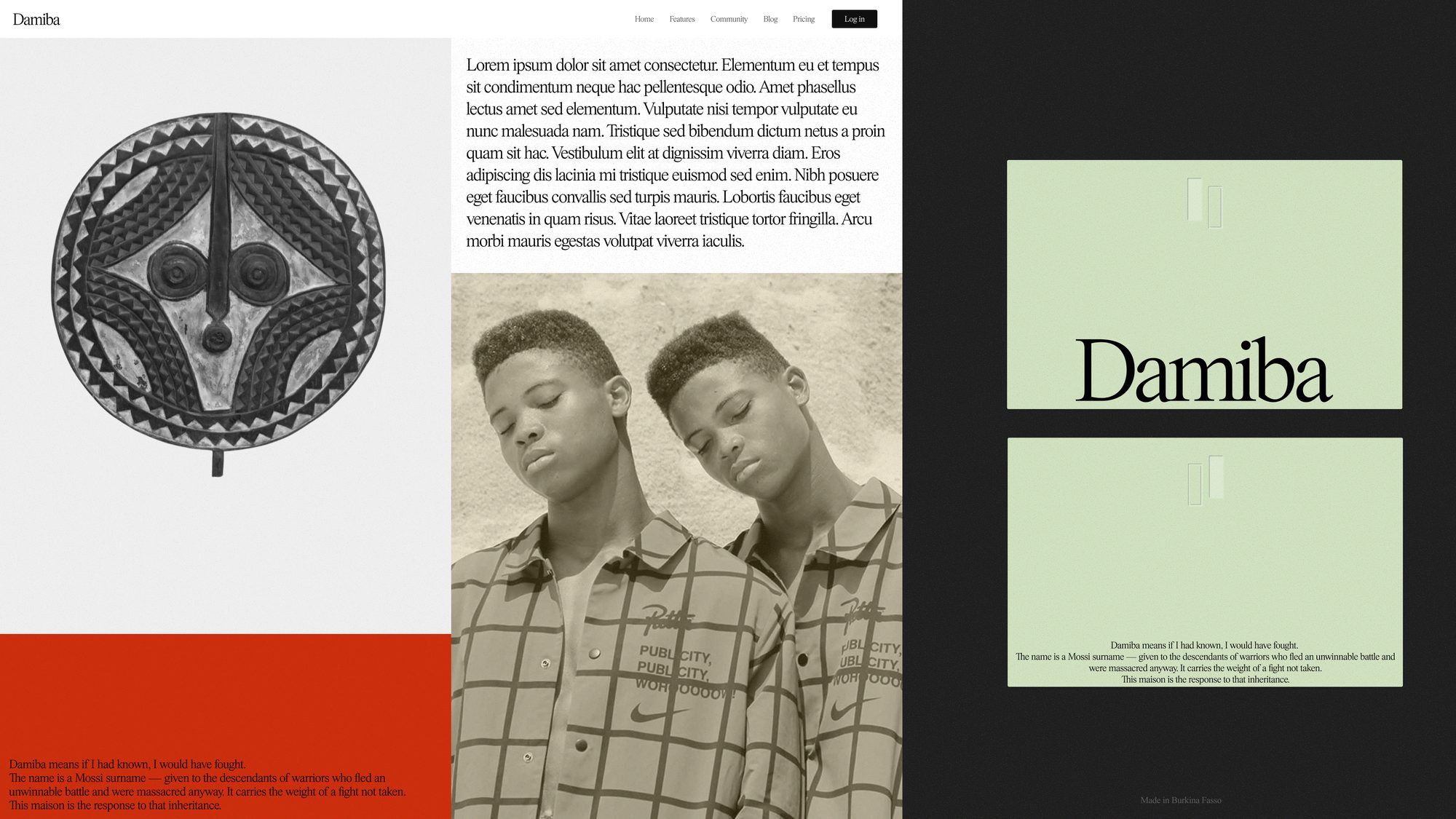 The finished DAMIBA identity board